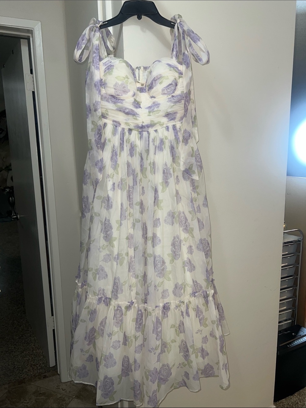 NWT Petal & Pup Floret Lavender Floral Corset Tulle Midi Dress - Picture 10 of 13